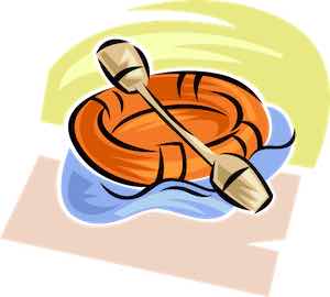 a rubber dinghy