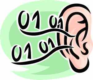 a human ear hearing binary code